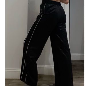 Forever 21 Sparkly Wide Leg Joggers with White Piping M